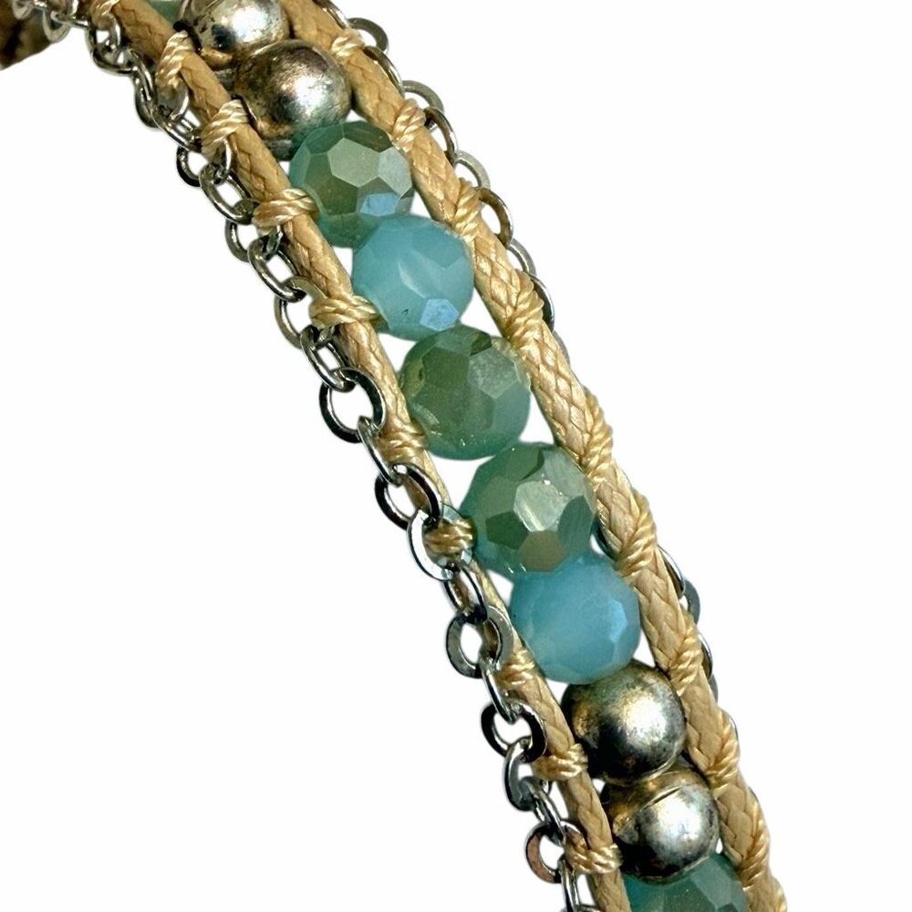 Boho Aqua Beaded  Bracelet - Picture 6 of 6